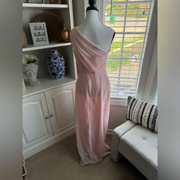 Birdy Grey Bridesmaid Kira Dress w/ Slit in Blush Pink - Picture 4 of 6